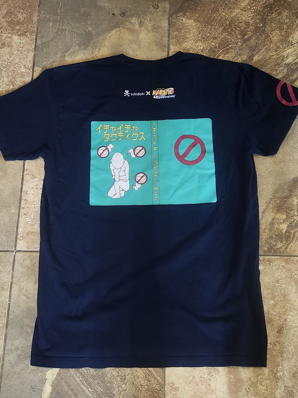Tokidoki x Naruto Shippuden Kakashi Makeout Tactics T-Shirt Navy Blue Men's M/L